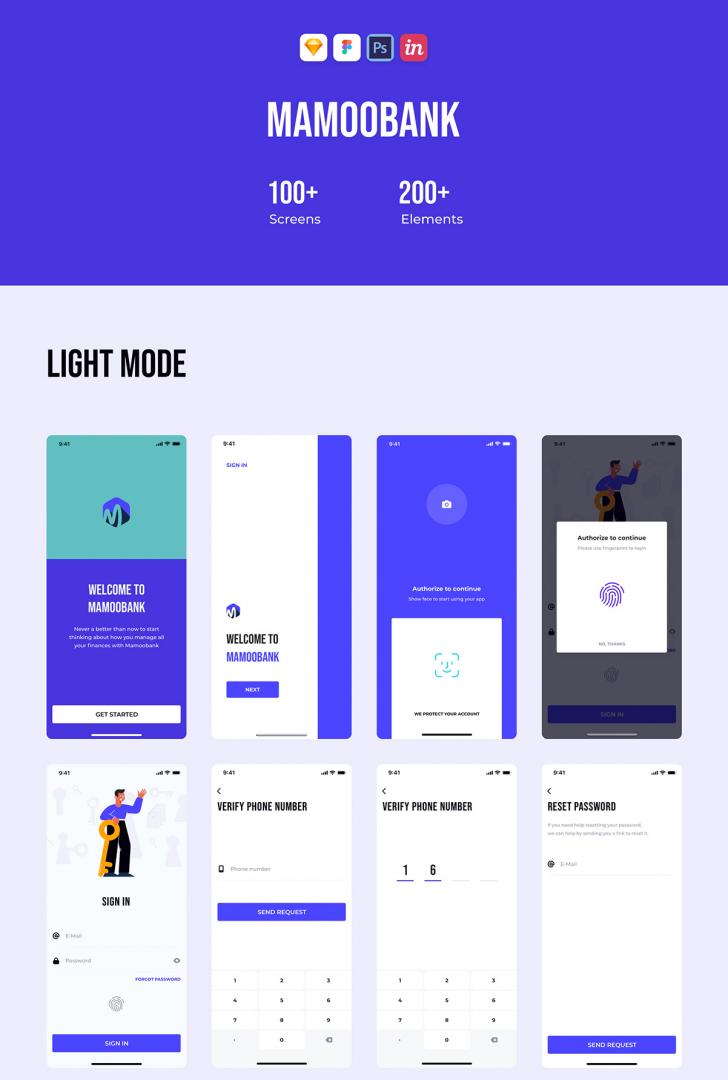 Mamoobank电子银行移动应用UI套件欣赏