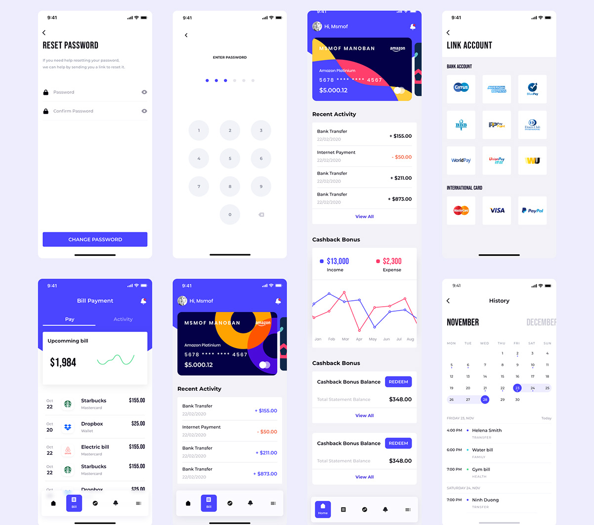 Mamoobank电子银行移动应用UI套件欣赏