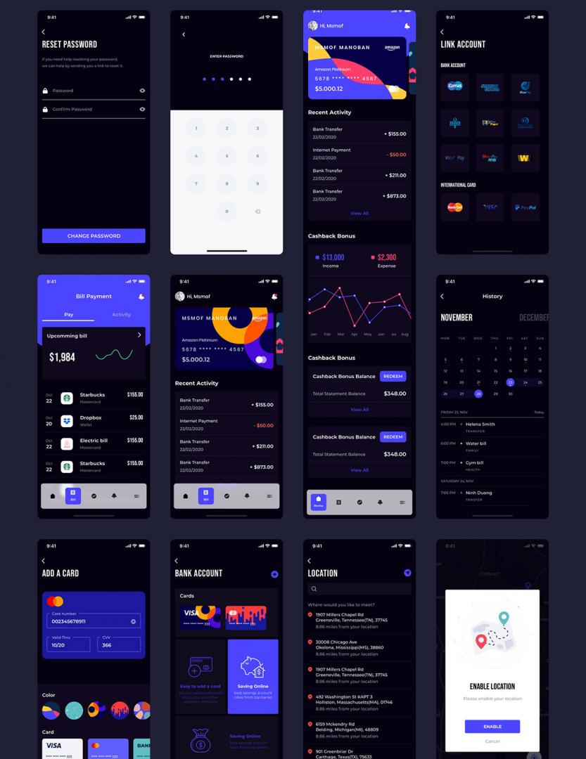 Mamoobank电子银行移动应用UI套件欣赏