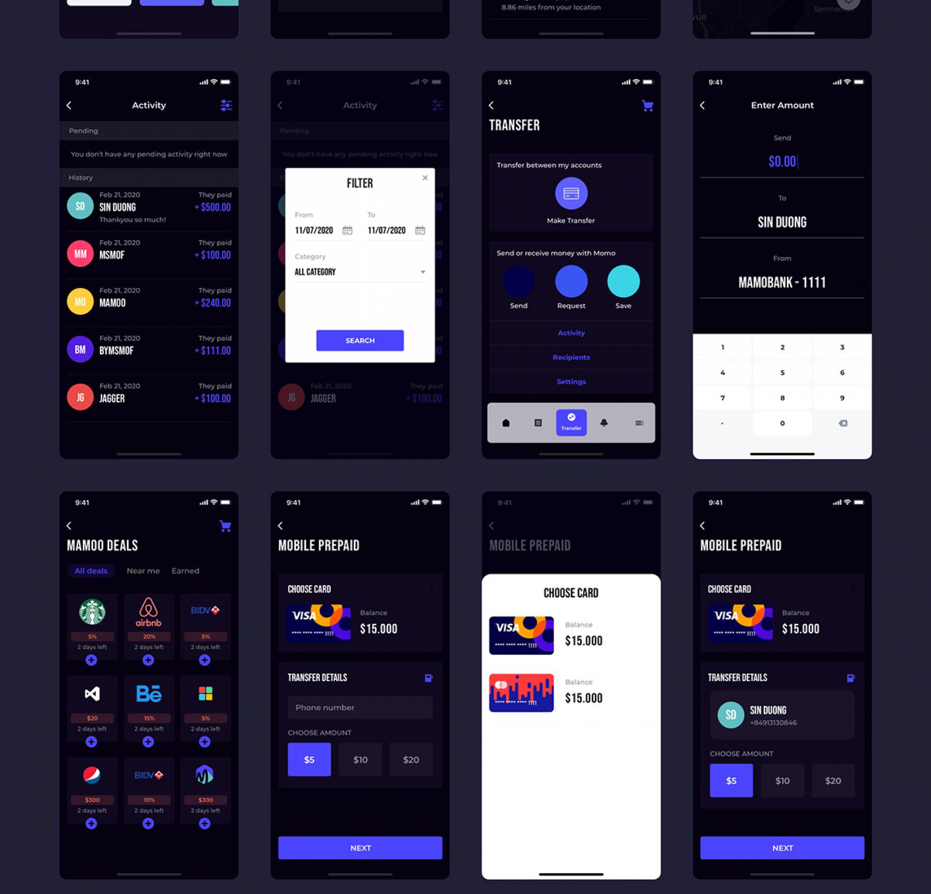 Mamoobank电子银行移动应用UI套件欣赏